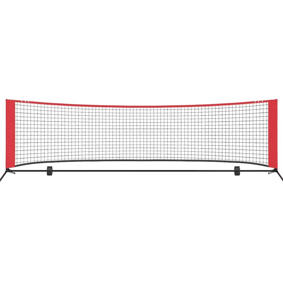 vidaXL Tennisnet Zwart en Rood 301 x 90,5 x 87 cm Polyester