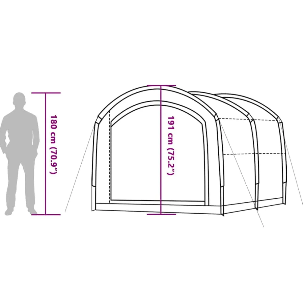 vidaXL Tent Groen 268 x 240 x 191 cm Polyester Waterdicht