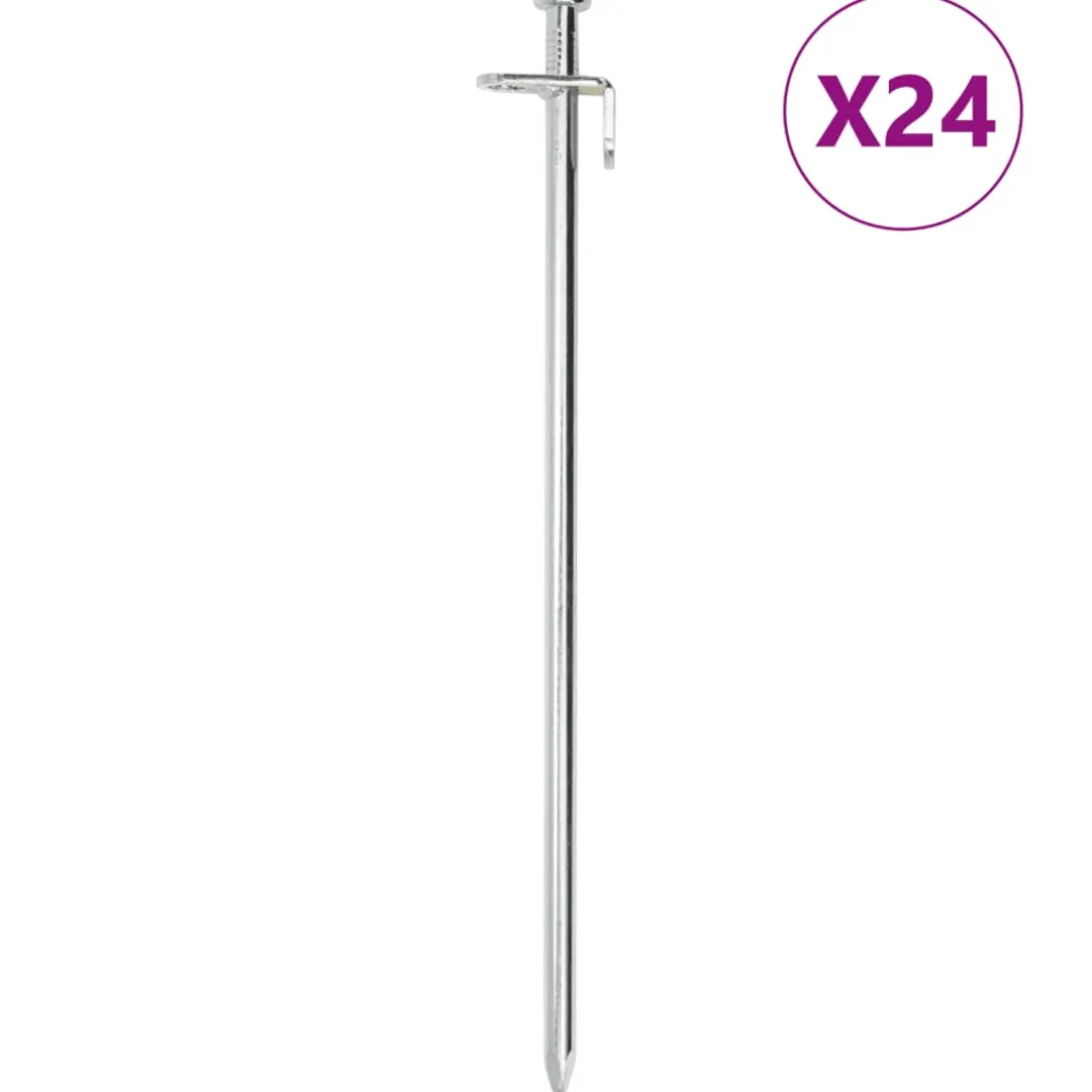 vidaXL Tentharingen 24 st 8 mm 30 cm gegalvaniseerd staal