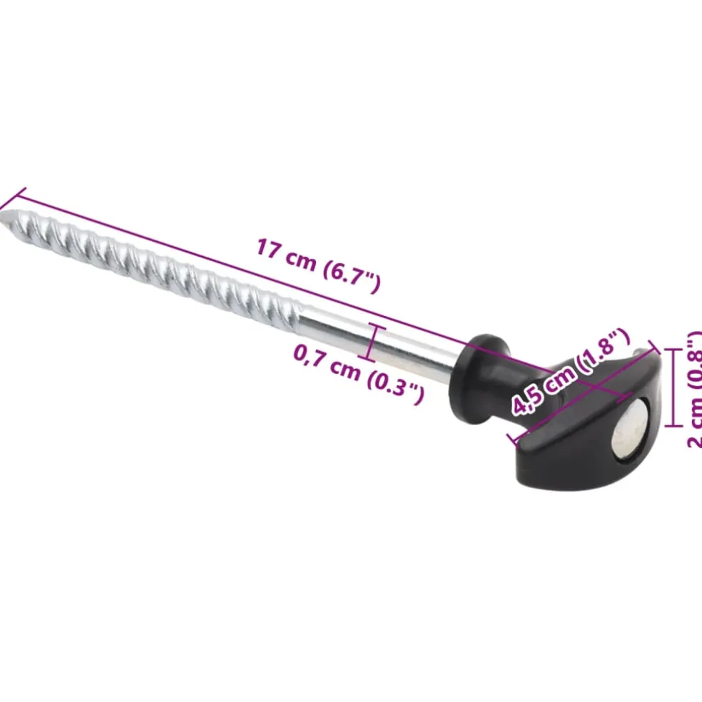 vidaXL Tentharingen 24 st Ø7 mm 17 cm gegalvaniseerd staal