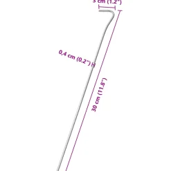 vidaXL Tentharingen 25 st Ø4 mm 30 cm gegalvaniseerd staal