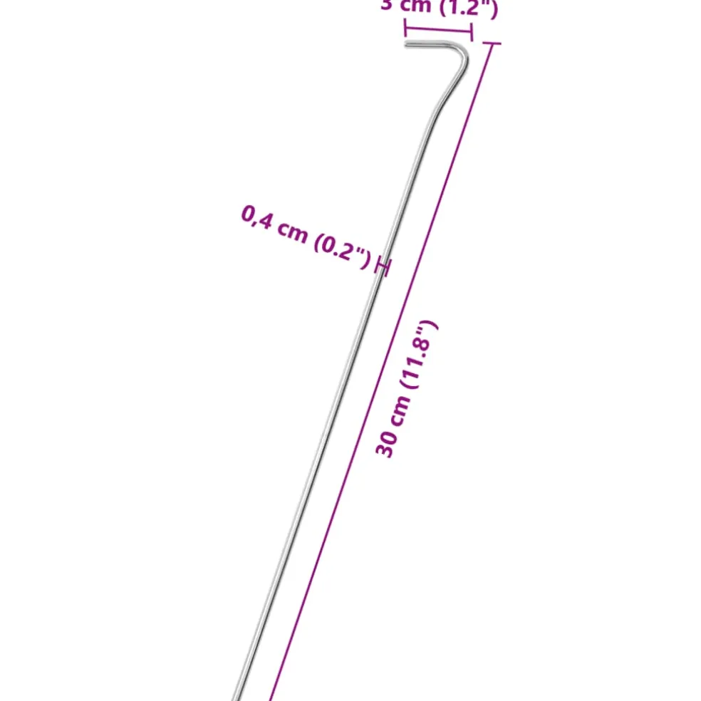 vidaXL Tentharingen 25 st Ø4 mm 30 cm gegalvaniseerd staal