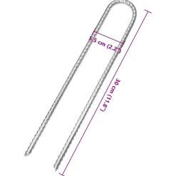 vidaXL Tentharingen 6 st U-vormig Ø8,5 mm 30 cm gegalvaniseerd staal