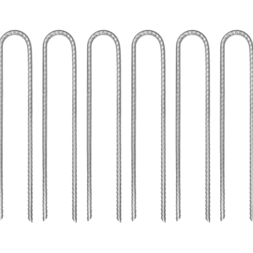 vidaXL Tentharingen 6 st U-vormig Ø8,5 mm 30 cm gegalvaniseerd staal