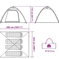 vidaXL Tent 4-persoons snelontgrendeling camouflage