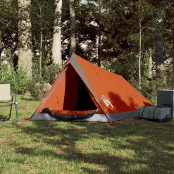vidaXL Tent 2-persoons waterdicht grijs en oranje