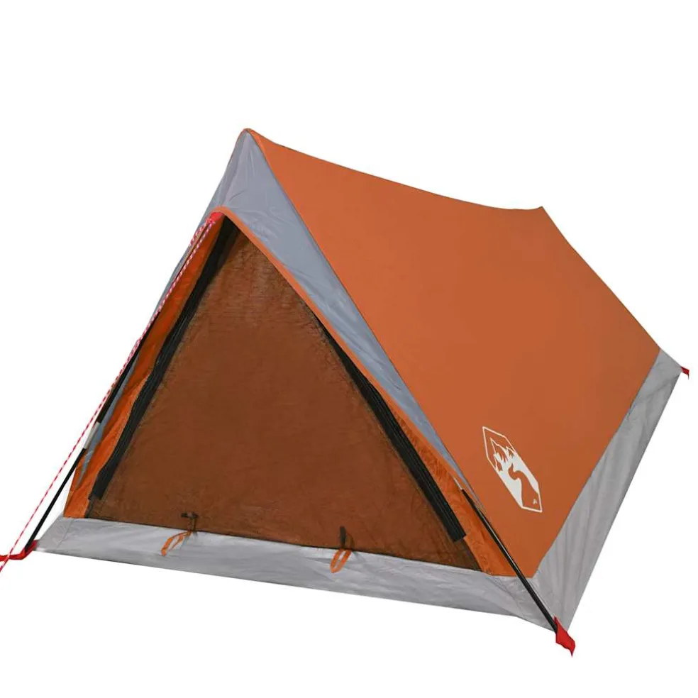 vidaXL Tent 2-persoons waterdicht grijs en oranje
