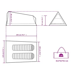 vidaXL Tent 2-persoons waterdicht groen