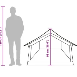 vidaXL Tent 2-persoons waterdicht olijfgroen