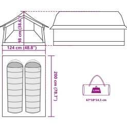 vidaXL Tent 2-persoons waterdicht olijfgroen