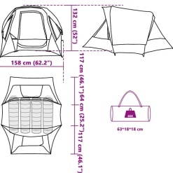 vidaXL Tent 4-persoons waterdicht groen