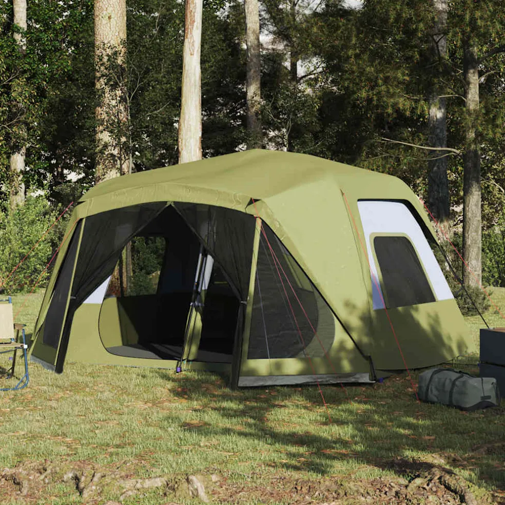 vidaXL Tent 10-persoons waterdicht snelontgrendeling groen