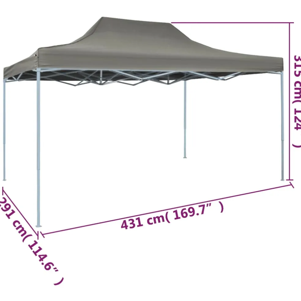 vidaXL Tent pop-up inklapbaar 3x4,5 m antraciet