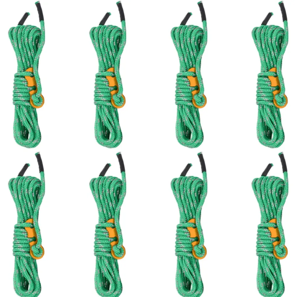 vidaXL Tentscheerlijnen met spanners 8 st reflecterend 4 m 4 mm