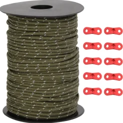 vidaXL Tentscheerlijn met reflecterende strips en spanners 50 m 3 mm