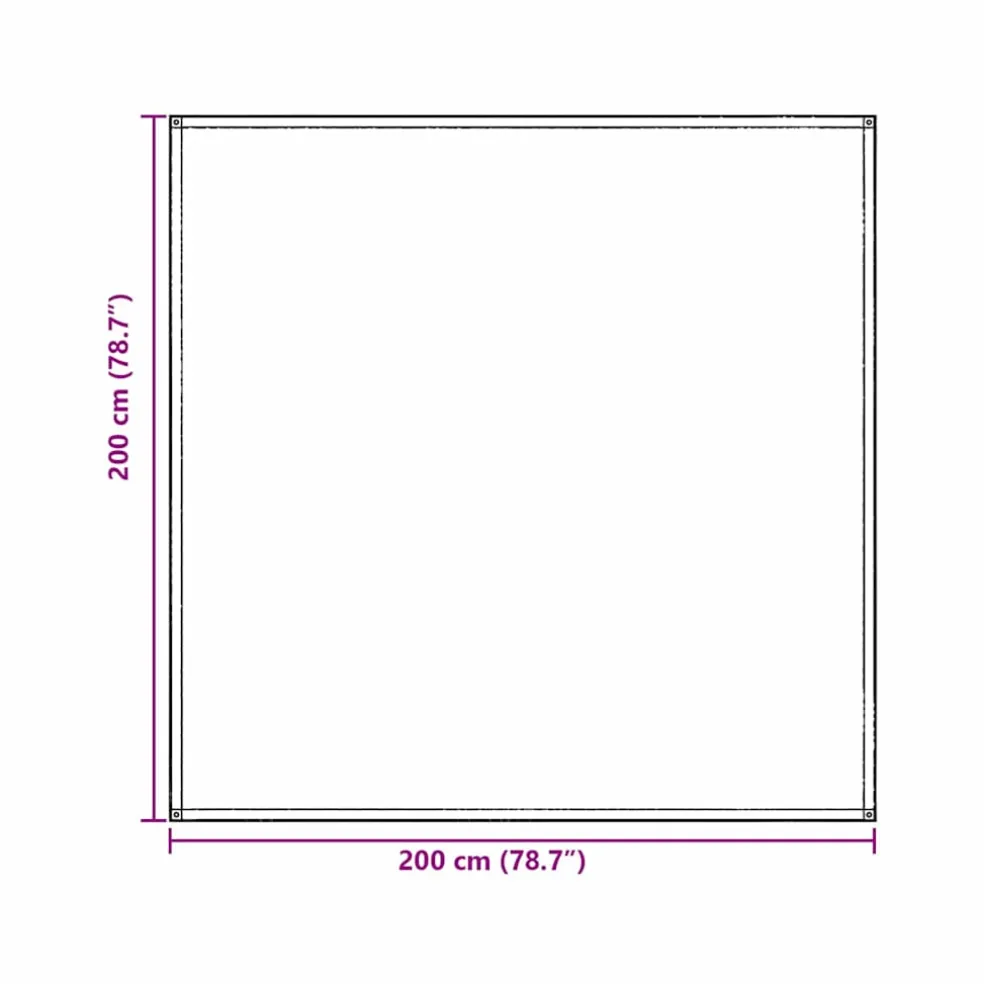 vidaXL Tenttapijt Lichtgrijs 200 x 200 cm Polyetheen