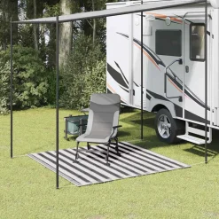 vidaXL Tenttapijt 200x200 cm antracietkleurig en wit