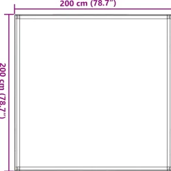 vidaXL Tenttapijt 200x200 cm antracietkleurig en wit