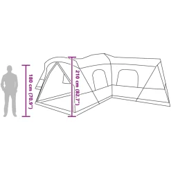 vidaXL Tent voor 16 personen 16-persoons Grijs en Oranje