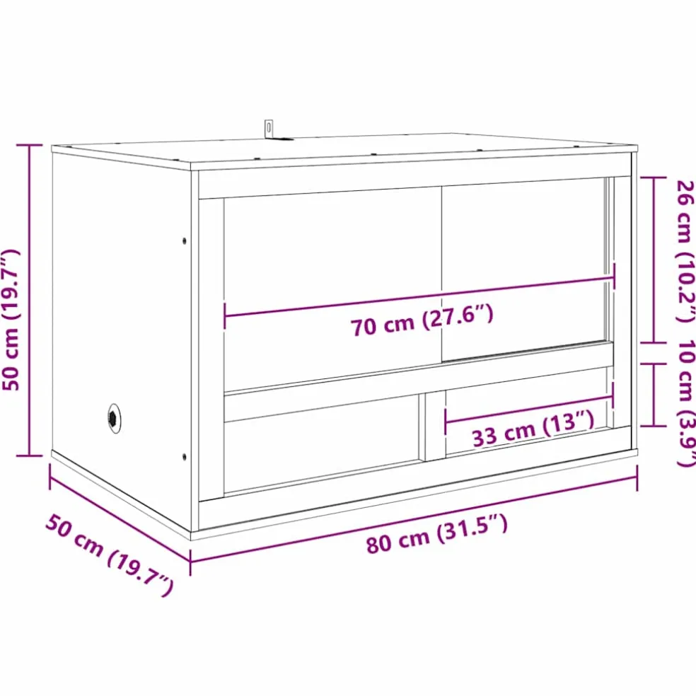 vidaXL Terrarium Bruin 80 x 50 x 50 cm OSB