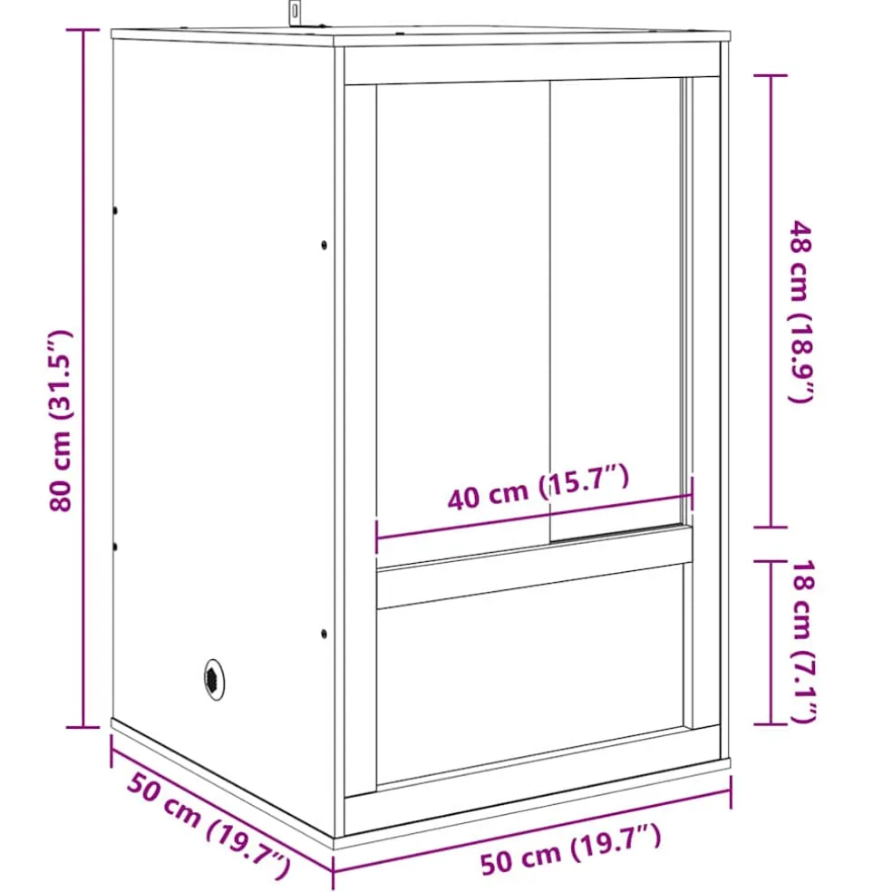 vidaXL Terrarium Bruin 50 x 50 x 80 cm OSB