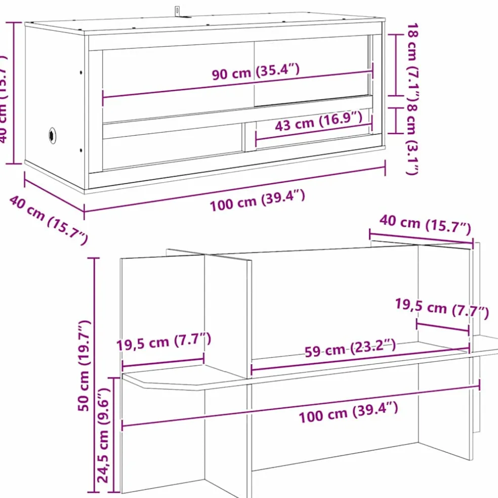 vidaXL Terrarium Bruin 80 x 50 x 100 cm OSB