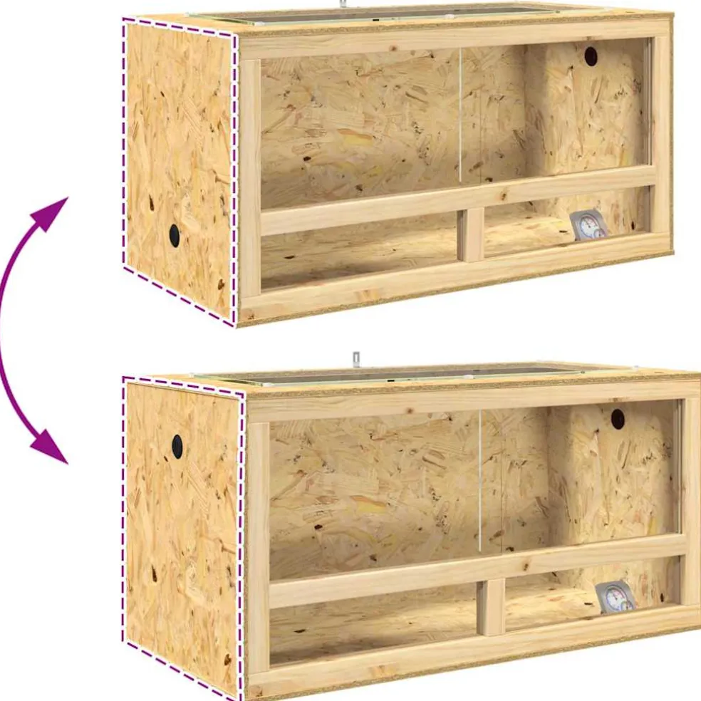 vidaXL Terrarium Bruin 40 x 40 x 90 cm OSB