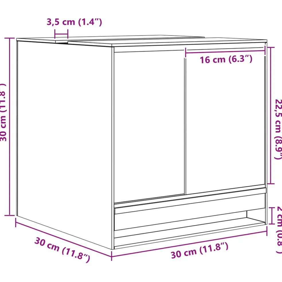 vidaXL Terrarium met opslag Transparant 30 x 30 x 30 cm Glas