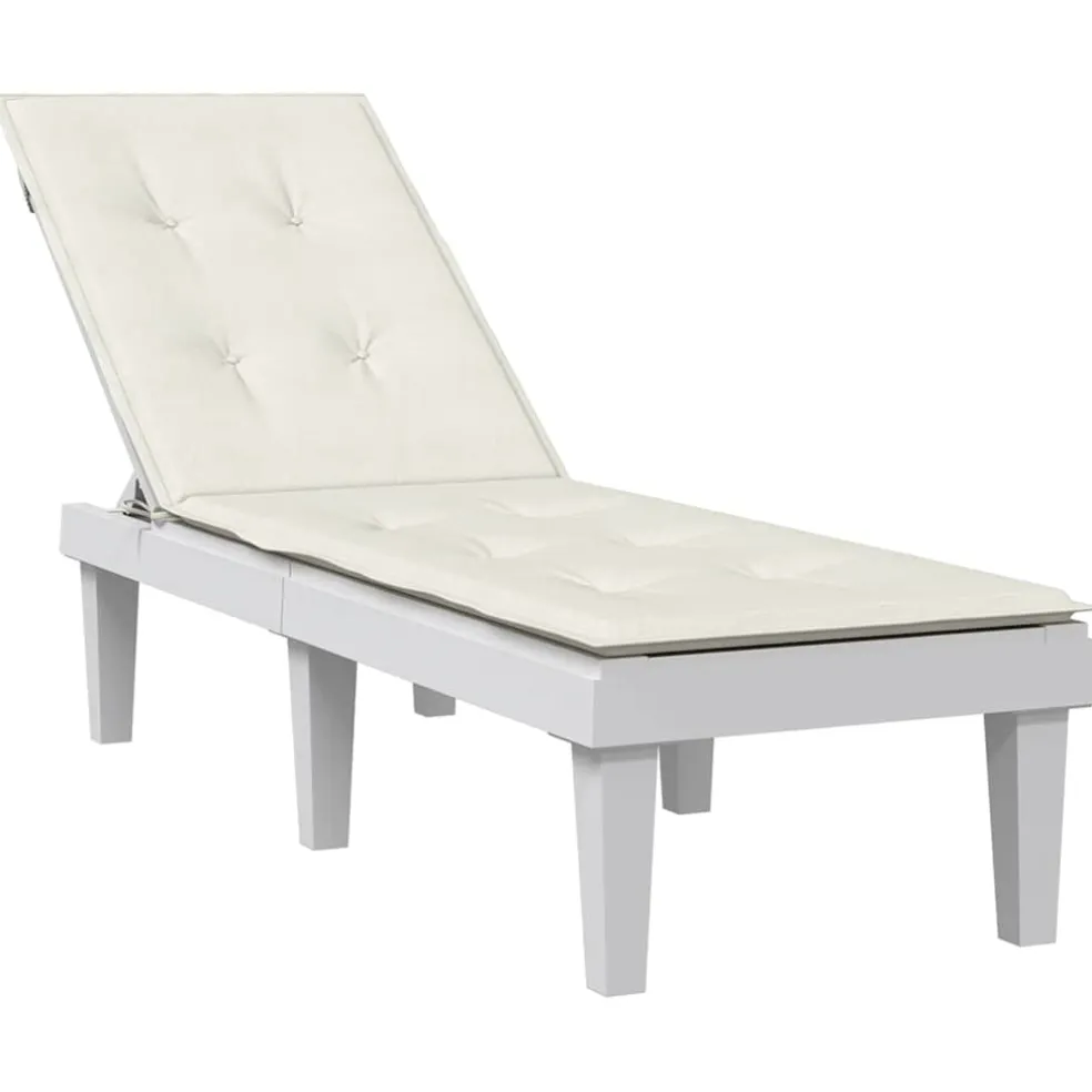 vidaXL Terrasstoelkussen (75+105) x 50 x 4 cm stof gemêleerd crèmekleurig