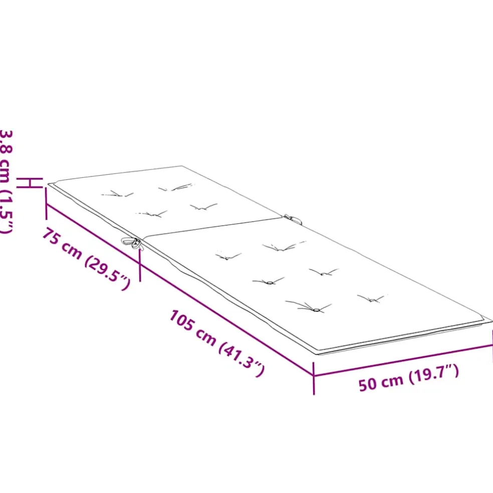 vidaXL Terrasstoelkussen (75+105) x 50 x 4 cm stof gemêleerd crèmekleurig