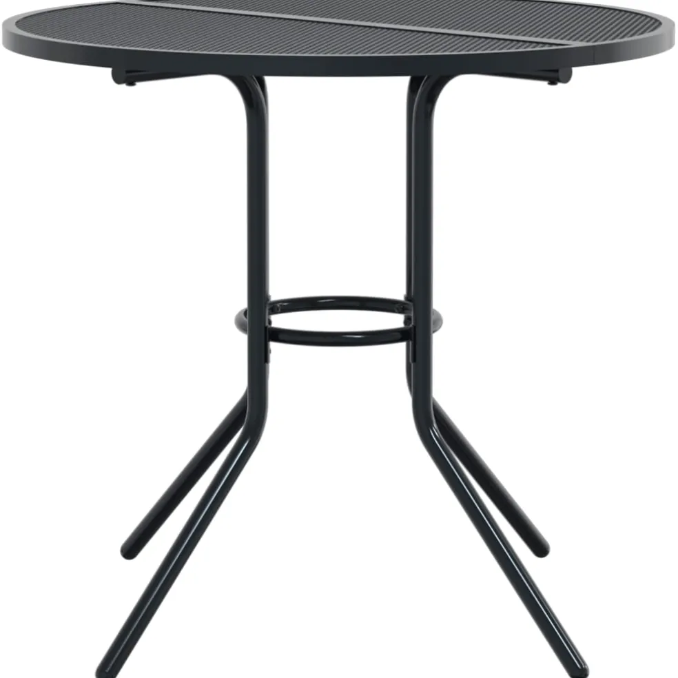 vidaXL Terrastafel rond Ø80x72,5 cm gepoedercoat staal antracietkleur