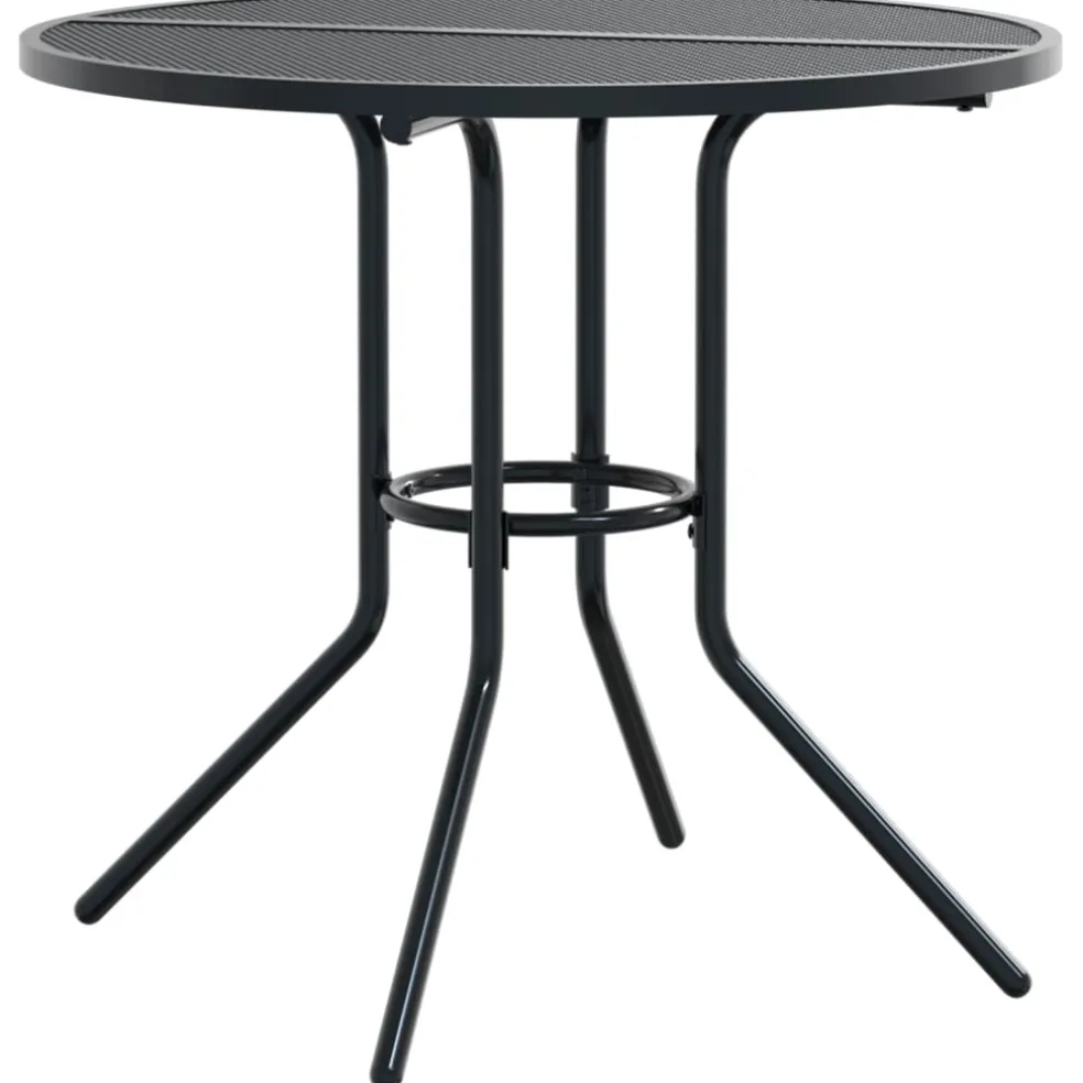 vidaXL Terrastafel rond Ø80x72,5 cm gepoedercoat staal antracietkleur