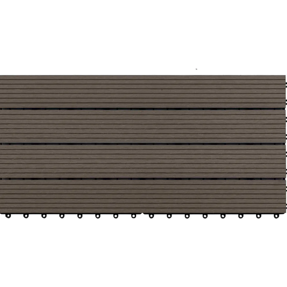 vidaXL Terras Tegel 6 st Donkerbruin 60 x 30 cm WPC