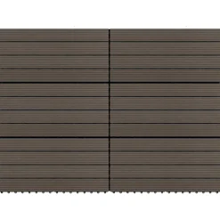 vidaXL Terras Tegel 6 st Donkerbruin 60 x 30 cm WPC