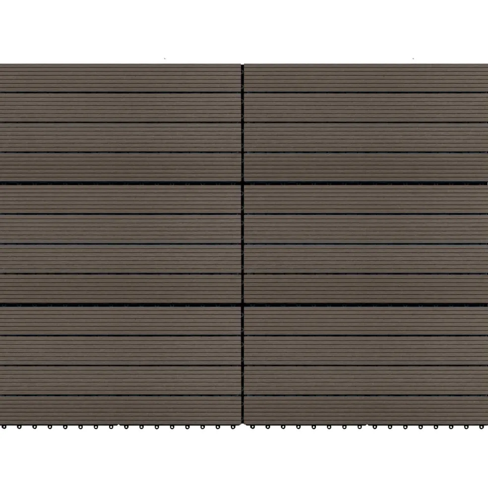 vidaXL Terras Tegel 6 st Donkerbruin 60 x 30 cm WPC