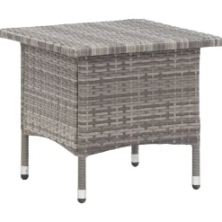 vidaXL Theetafel 50x50x47 cm poly rattan grijs