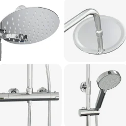 vidaXL Thermostatisch Douchesysteem Set Chroom RVS 201