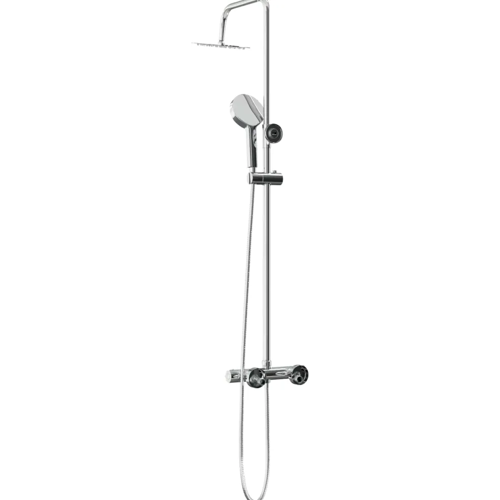 vidaXL Thermostatisch Douchesysteem Set Chroom RVS 201