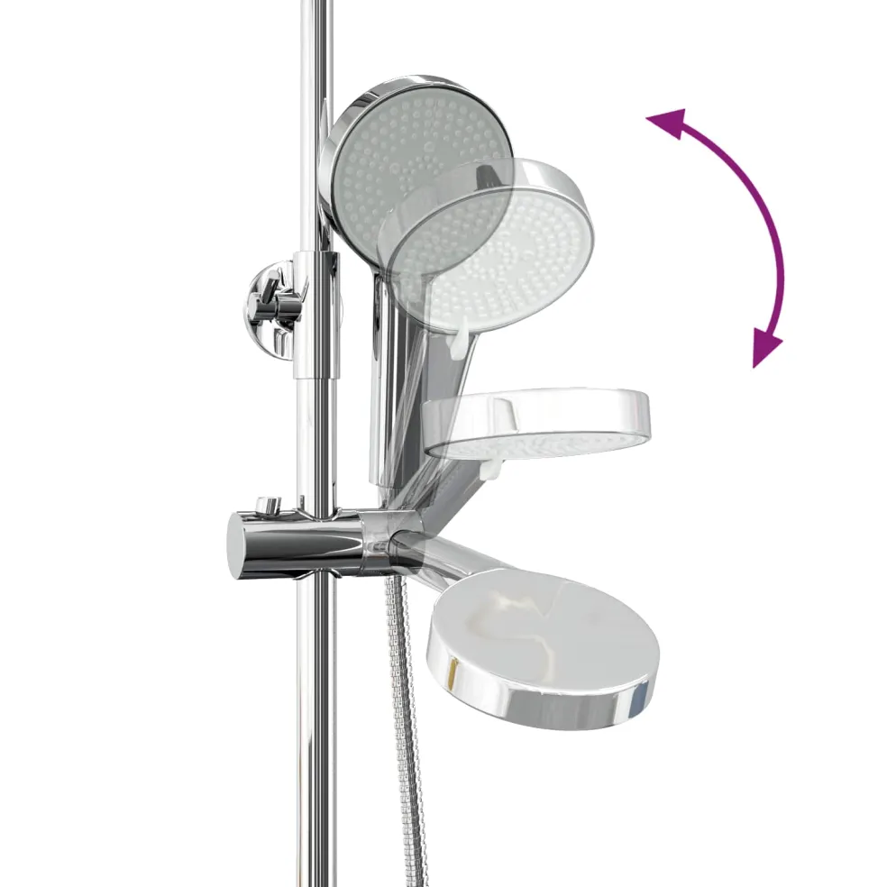 vidaXL Thermostatisch Douchesysteem Set Chroom RVS 201