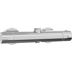 vidaXL Thermostatische douchemixer RVS 201 27 x 8 x 6 cm zilver