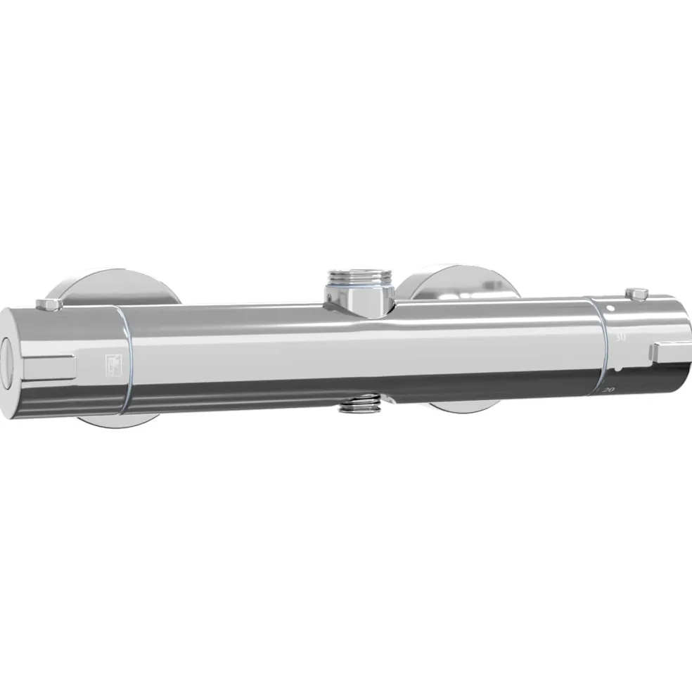 vidaXL Thermostatische douchemixer RVS 201 27 x 8 x 6 cm zilver