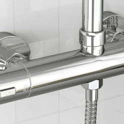 vidaXL Thermostatische douchemixer RVS 201 27 x 8 x 6 cm zilver