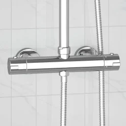 vidaXL Thermostatische douchemixer RVS 201 27 x 8 x 6 cm zilver