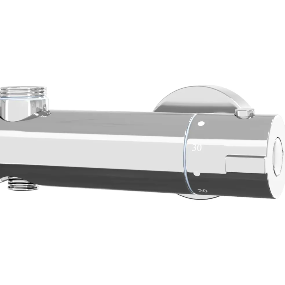 vidaXL Thermostatische douchemixer RVS 201 27 x 8 x 6 cm zilver