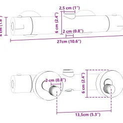 vidaXL Thermostatische douchemixer RVS 201 27 x 8 x 6 cm zilver