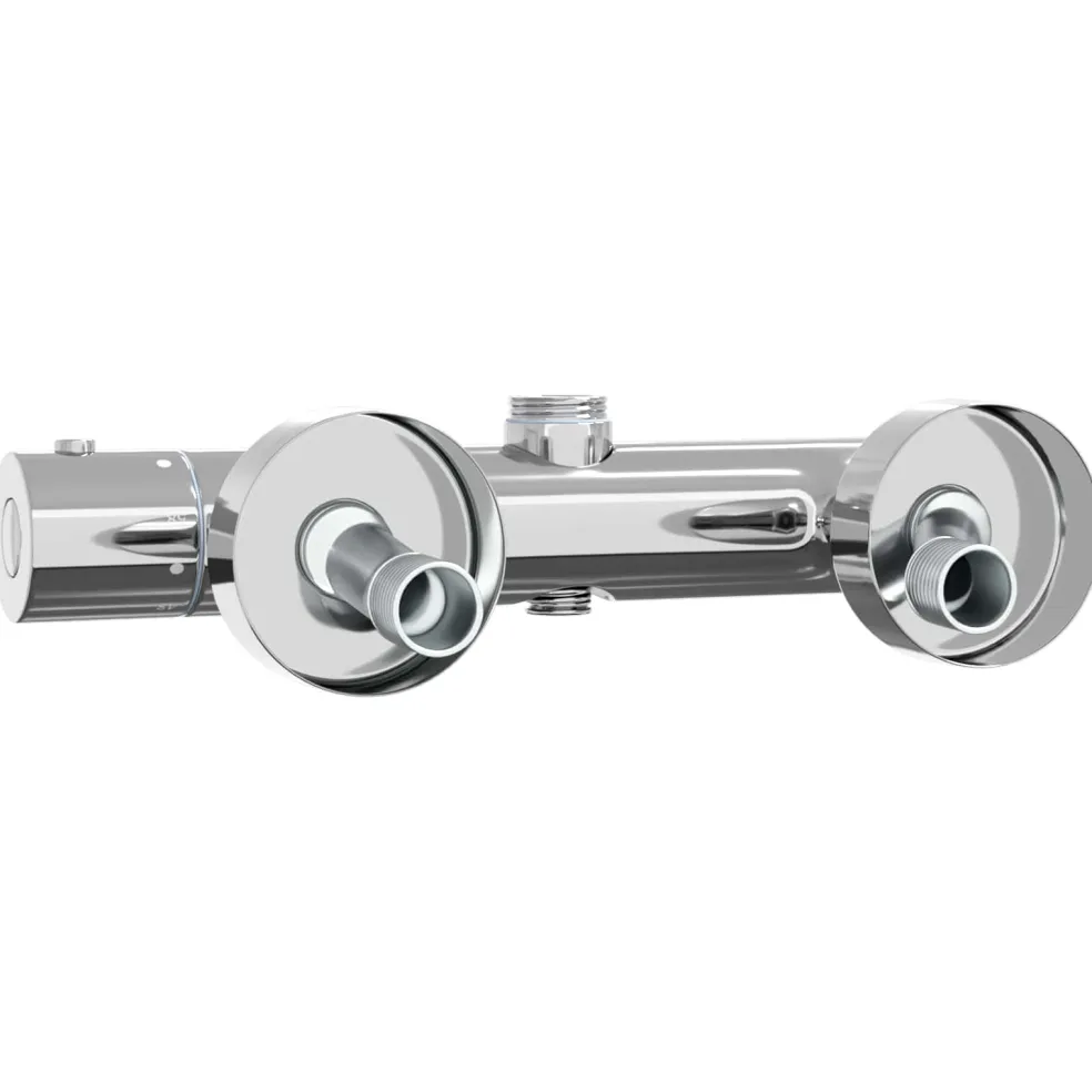 vidaXL Thermostatische douchemixer RVS 201 27 x 8 x 6 cm zilver