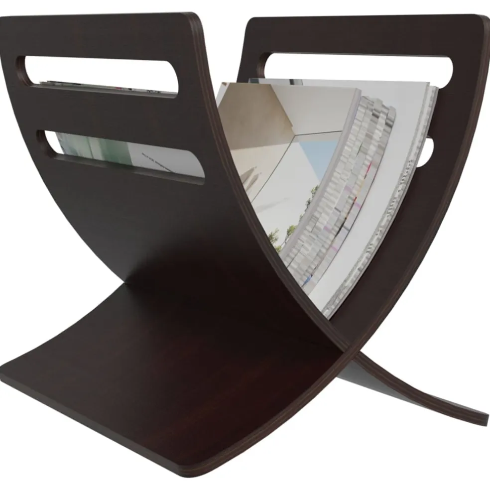 vidaXL Tijdschriftenrek vloermodel hout bruin