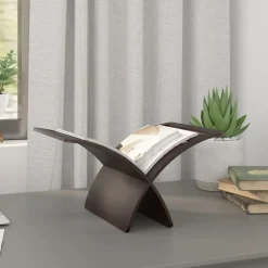 vidaXL Tijdschriftenrek vloermodel hout bruin
