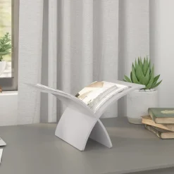 vidaXL Tijdschriftenrek vloermodel hout wit