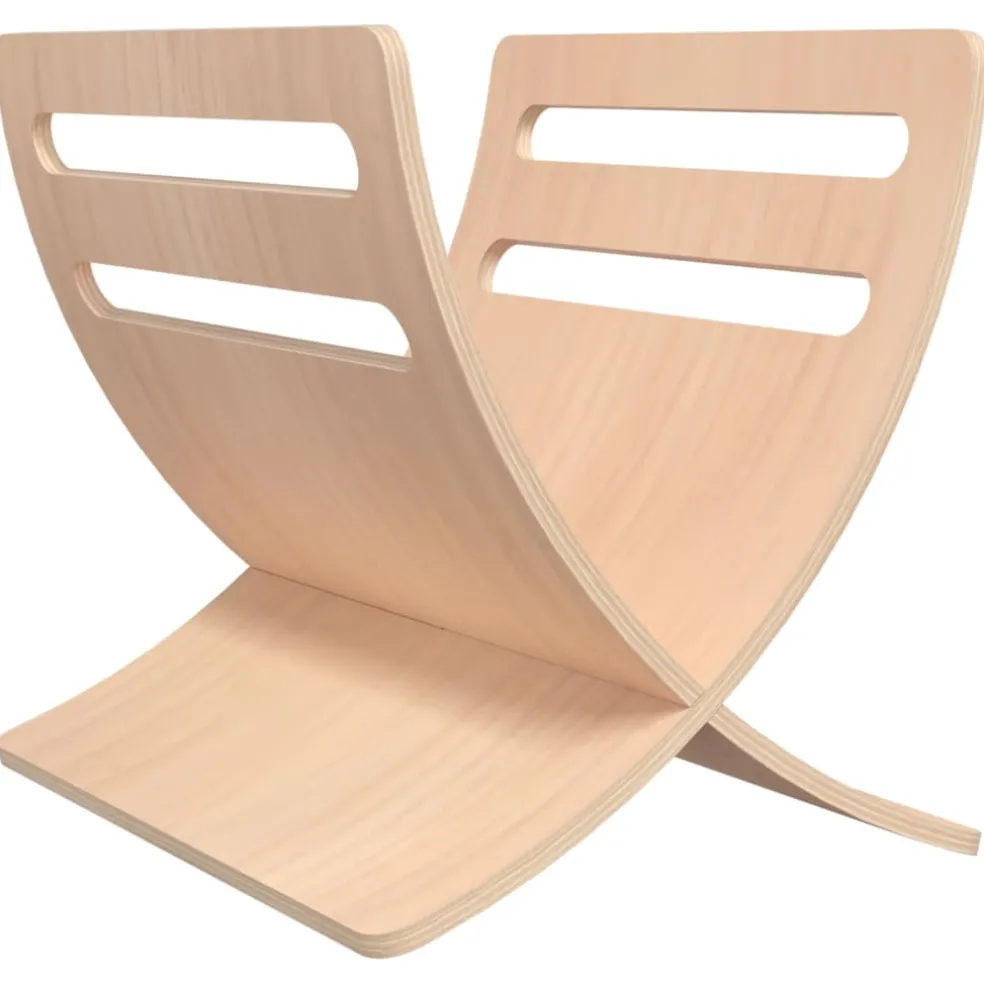 vidaXL Tijdschriftenrek vloermodel hout naturel